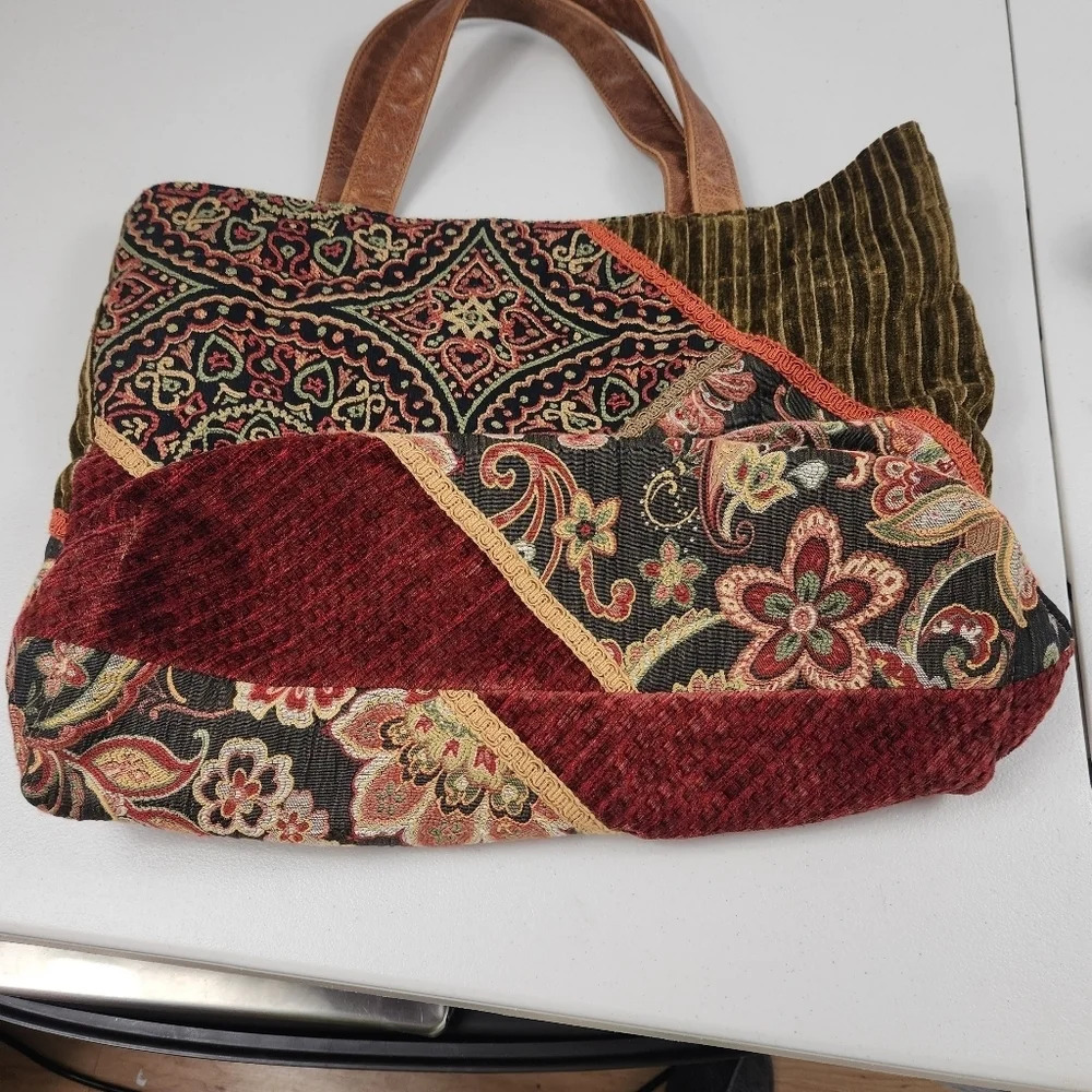 Handmade Tapestry Grandma Core Shoulder Tote Bag - Picture 13 of 15